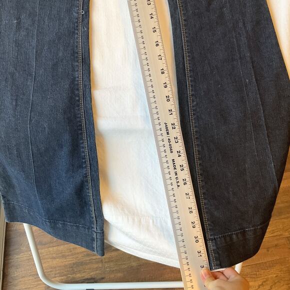 Express Jeans Women Jeans 8 Dark Blue Denim Stella Flare 33" Inseam Low Rise - Picture 6 of 11